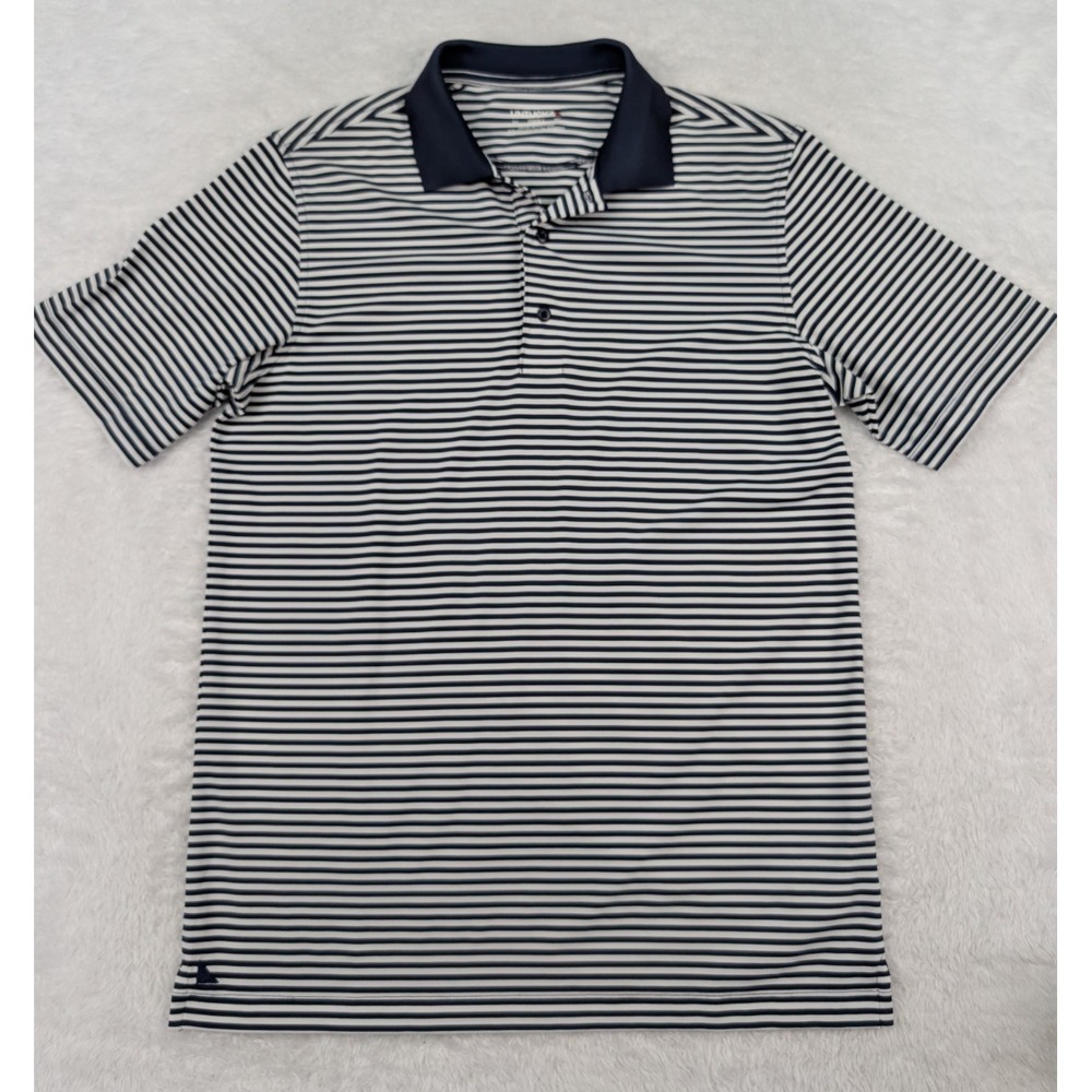 Untuckit Cronos‎ Feeder Shirt Men's S Polo Blue/White Striped Golf Performance